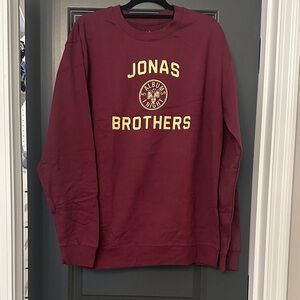 Jonas Brothers 5 Albums 1 Night Maroon Crewneck Sweatshirt